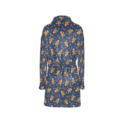 Gingerbread Pattern Print Design 01 Women's Fleece Robe