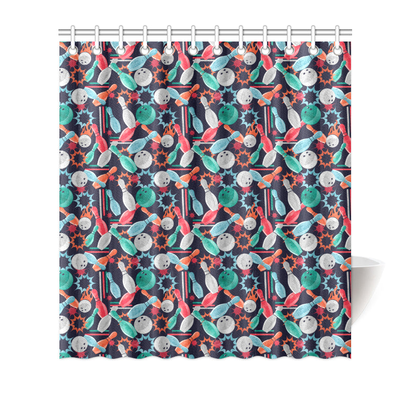 Bowling Pattern Print Design 08 Shower Curtain