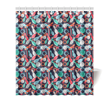 Bowling Pattern Print Design 08 Shower Curtain