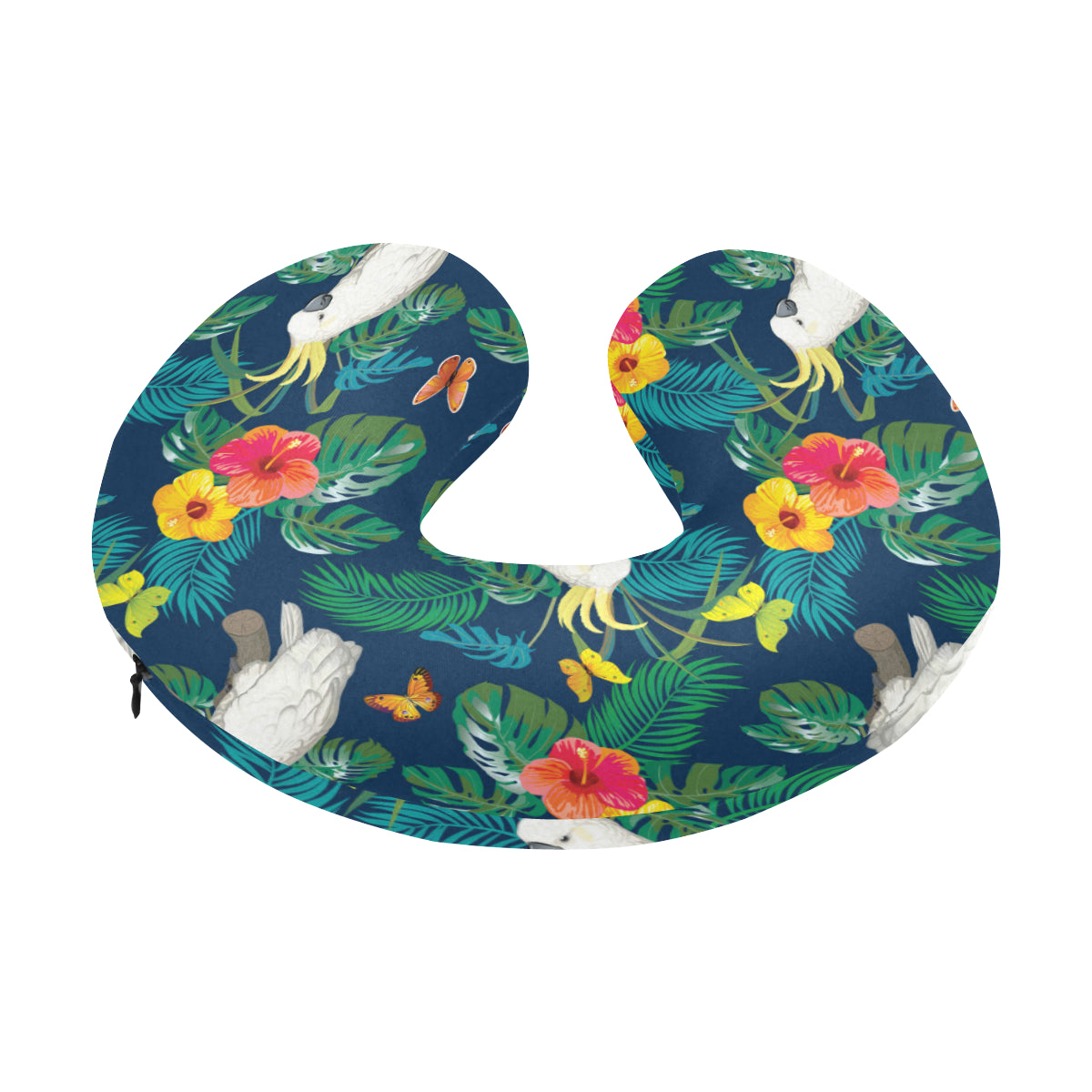 Cockatoo Tropical Pattern Print Design 02 U-Shaped Travel Neck Pillow