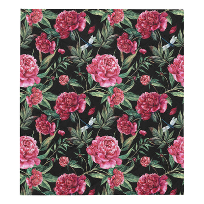 Peony Pattern Print Design PE04 Premium Quilt