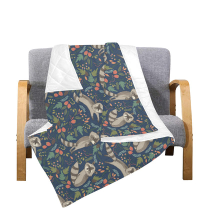Raccoon Pattern Print Design A02 Premium Quilt
