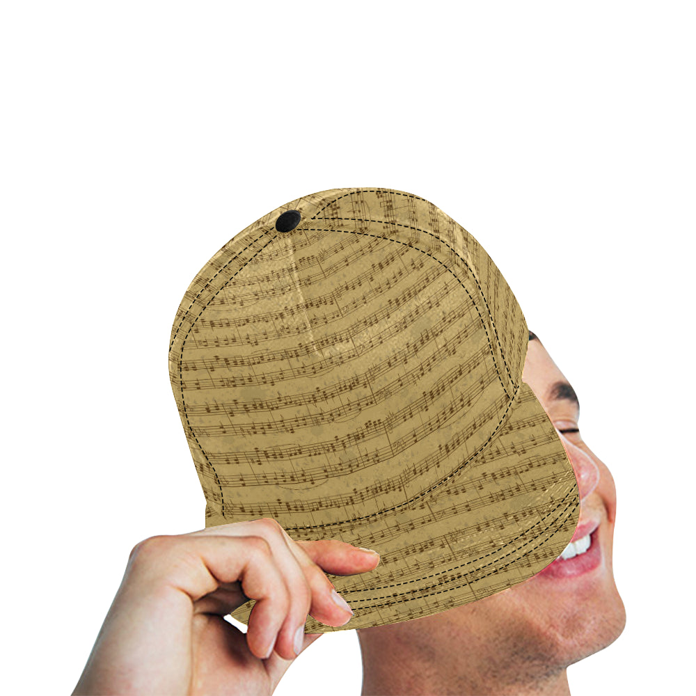 Music Note Vintage Themed Print Snapback Cap
