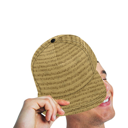 Music Note Vintage Themed Print Snapback Cap