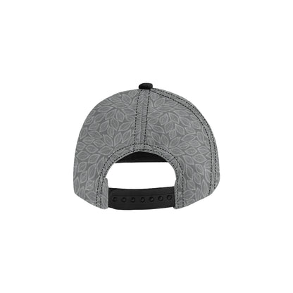 Elm Leave Grey Print Pattern Snapback Cap