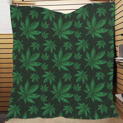 Pot Leaf Pattern Print Design A04 Premium Quilt