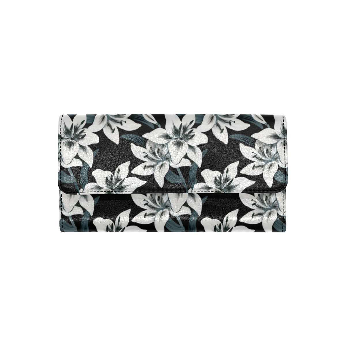 Lily Pattern Print Design 03 Women's Trifold Wallet