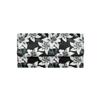 Lily Pattern Print Design 03 Women's Trifold Wallet