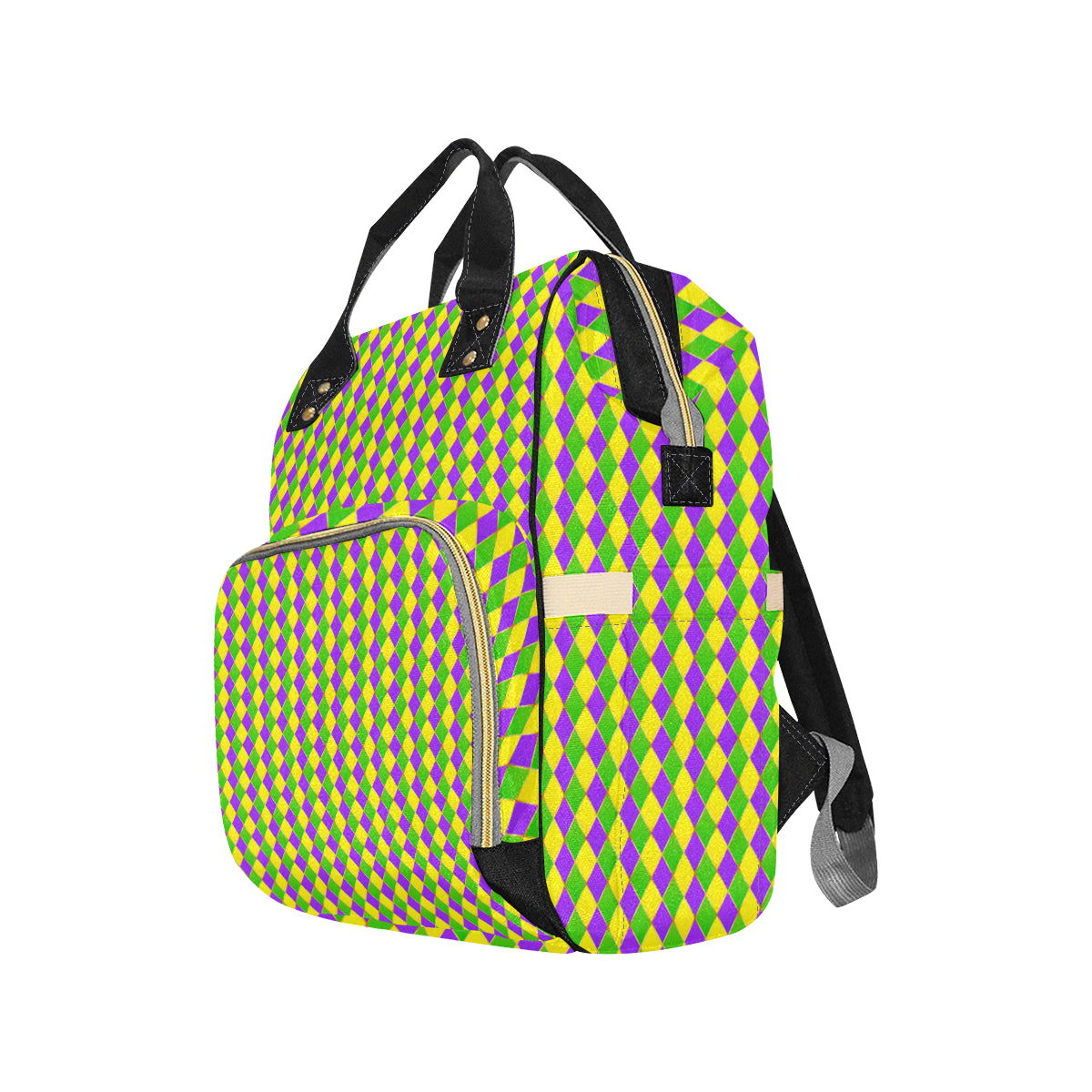 Mardi Gras Pattern Print Design 01 Diaper Bag Backpack