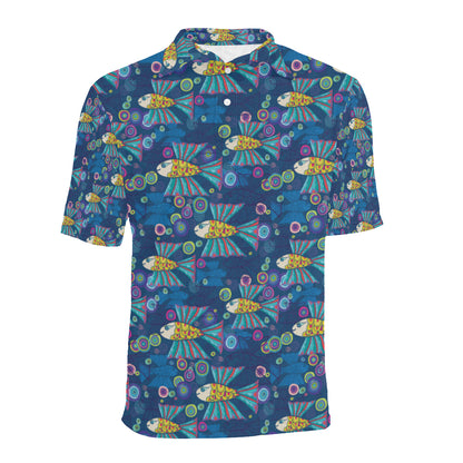 Flying Fish Pattern Print Design 01 Men Polo Shirt