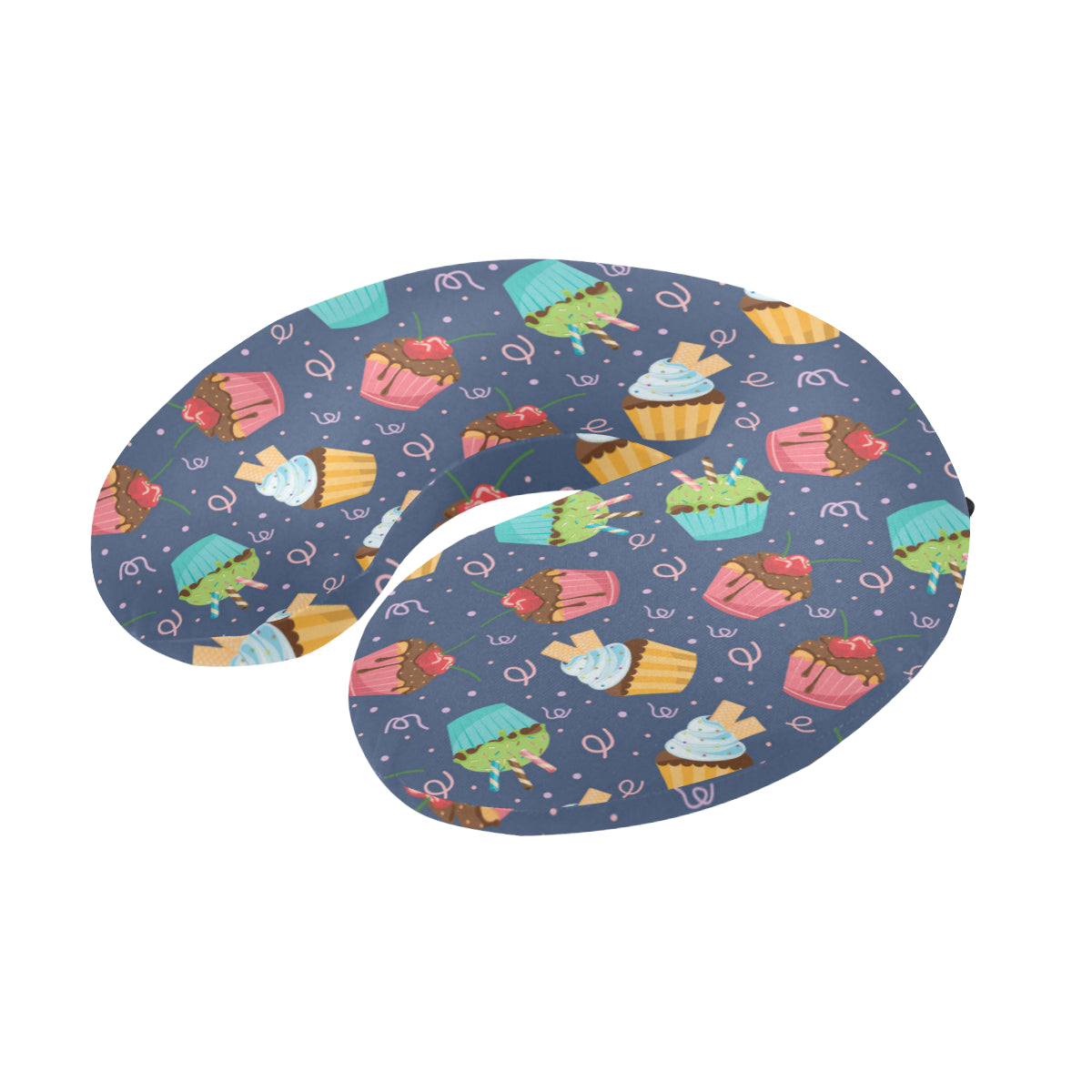 Cupcake Pattern Print Design 02 U-Shaped Travel Neck Pillow