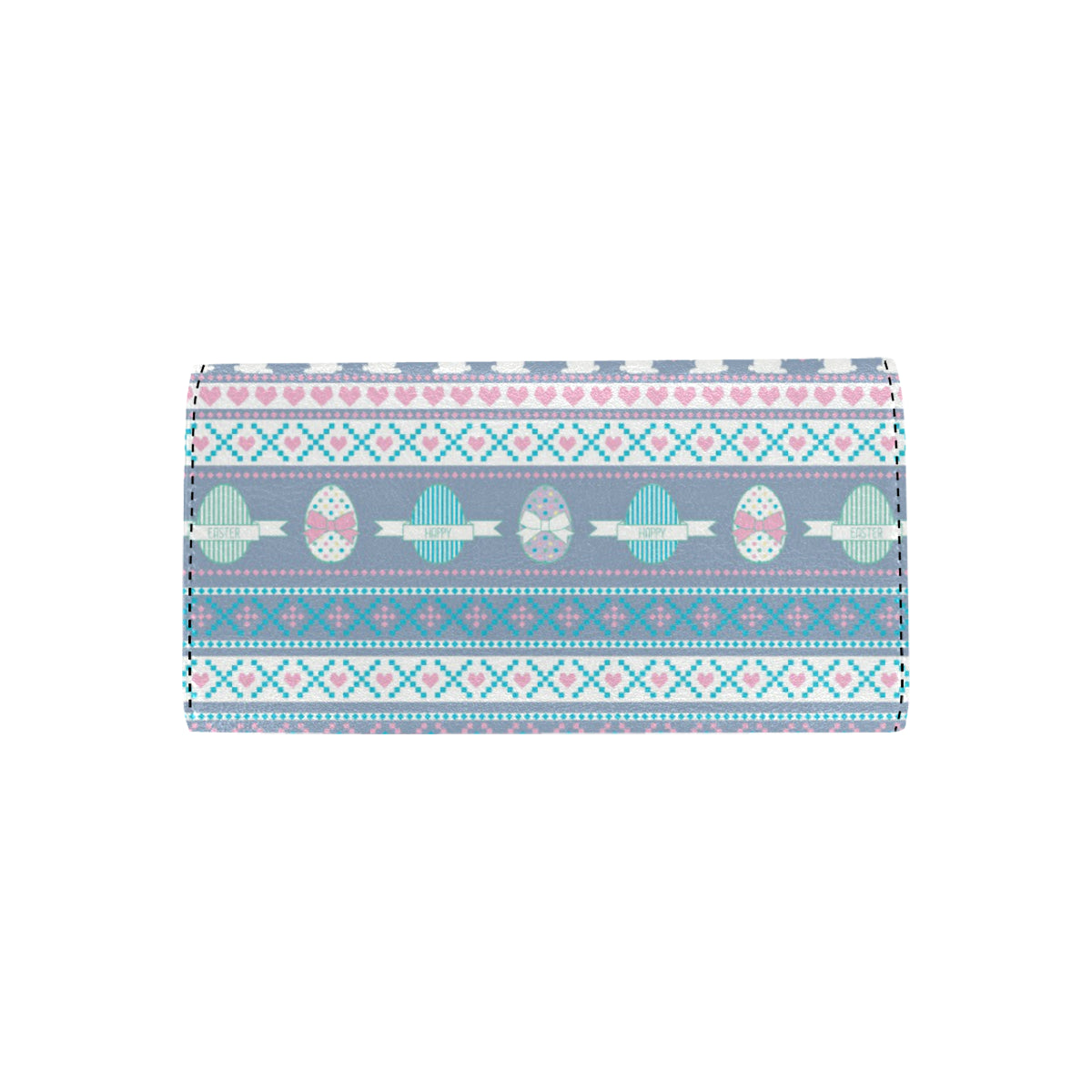 Easter Eggs Pattern Print Design RB013 Women's Trifold Wallet