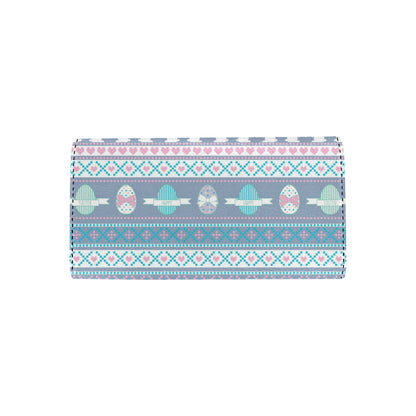 Easter Eggs Pattern Print Design RB013 Women's Trifold Wallet