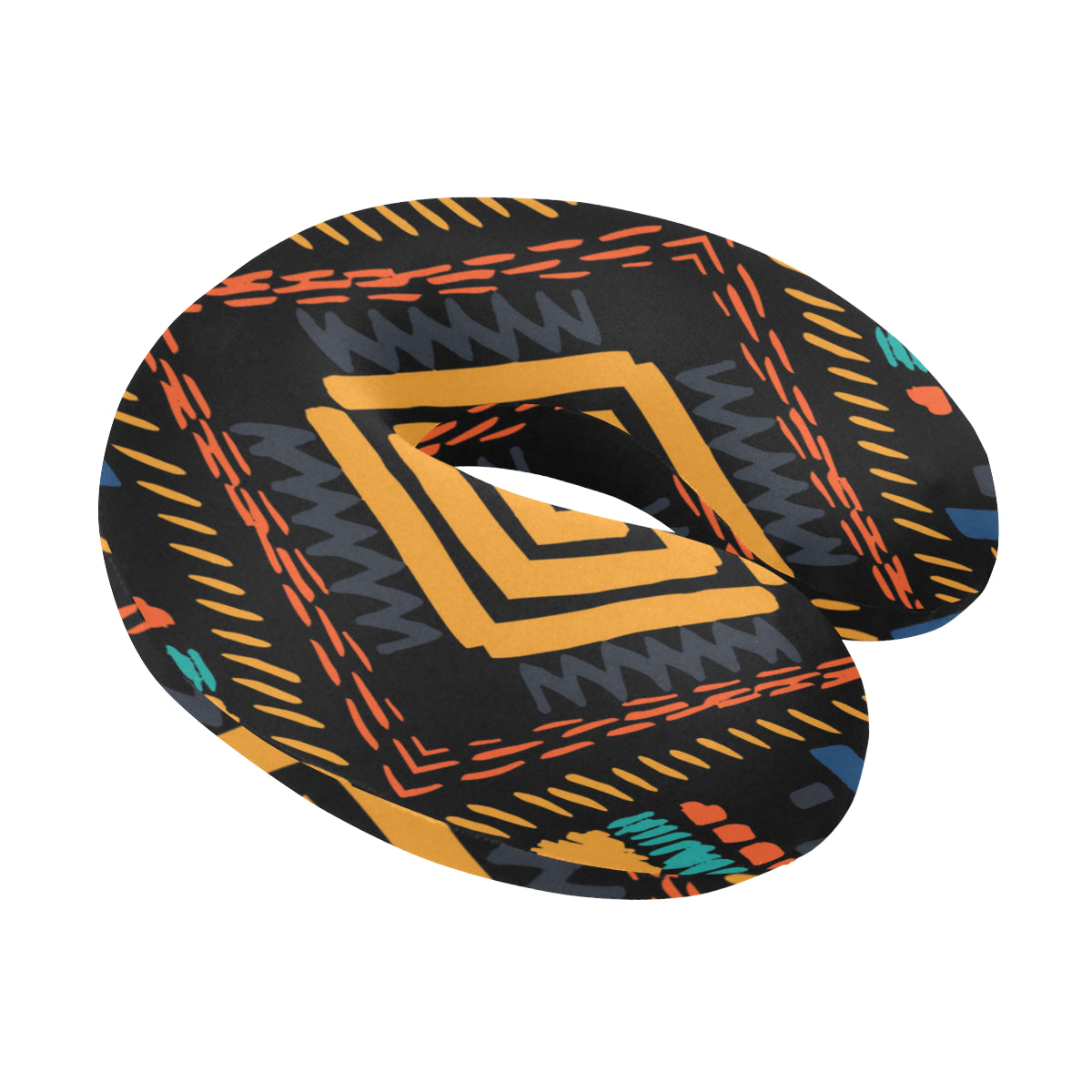 Kente Pattern Print Design 05 U-Shaped Travel Neck Pillow