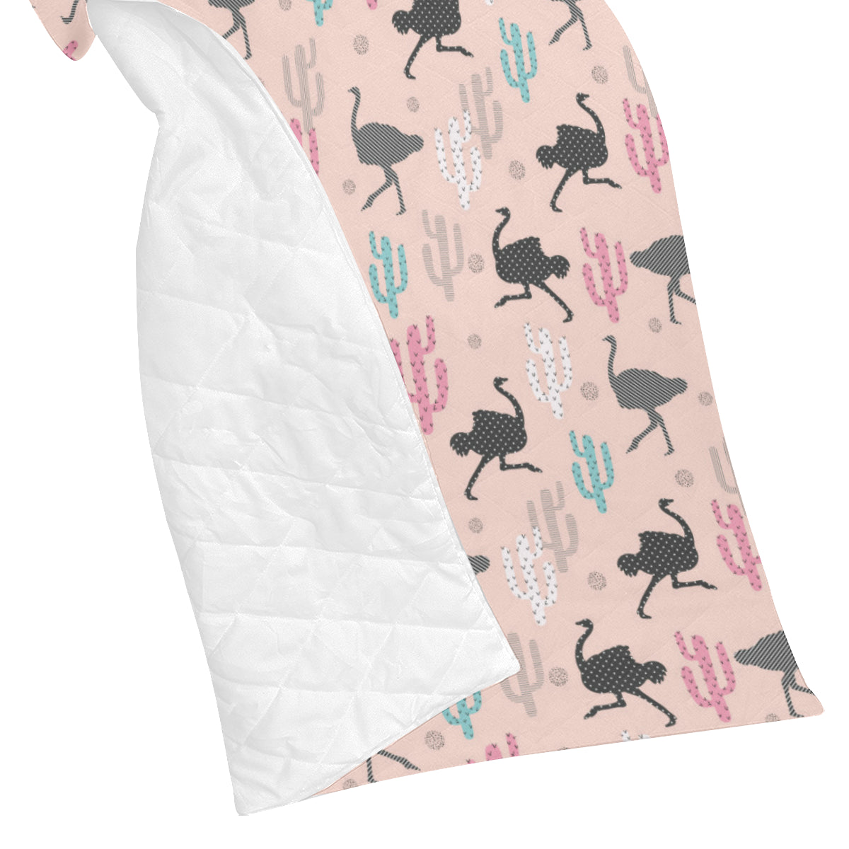Ostrich Pattern Print Design 03 Premium Quilt