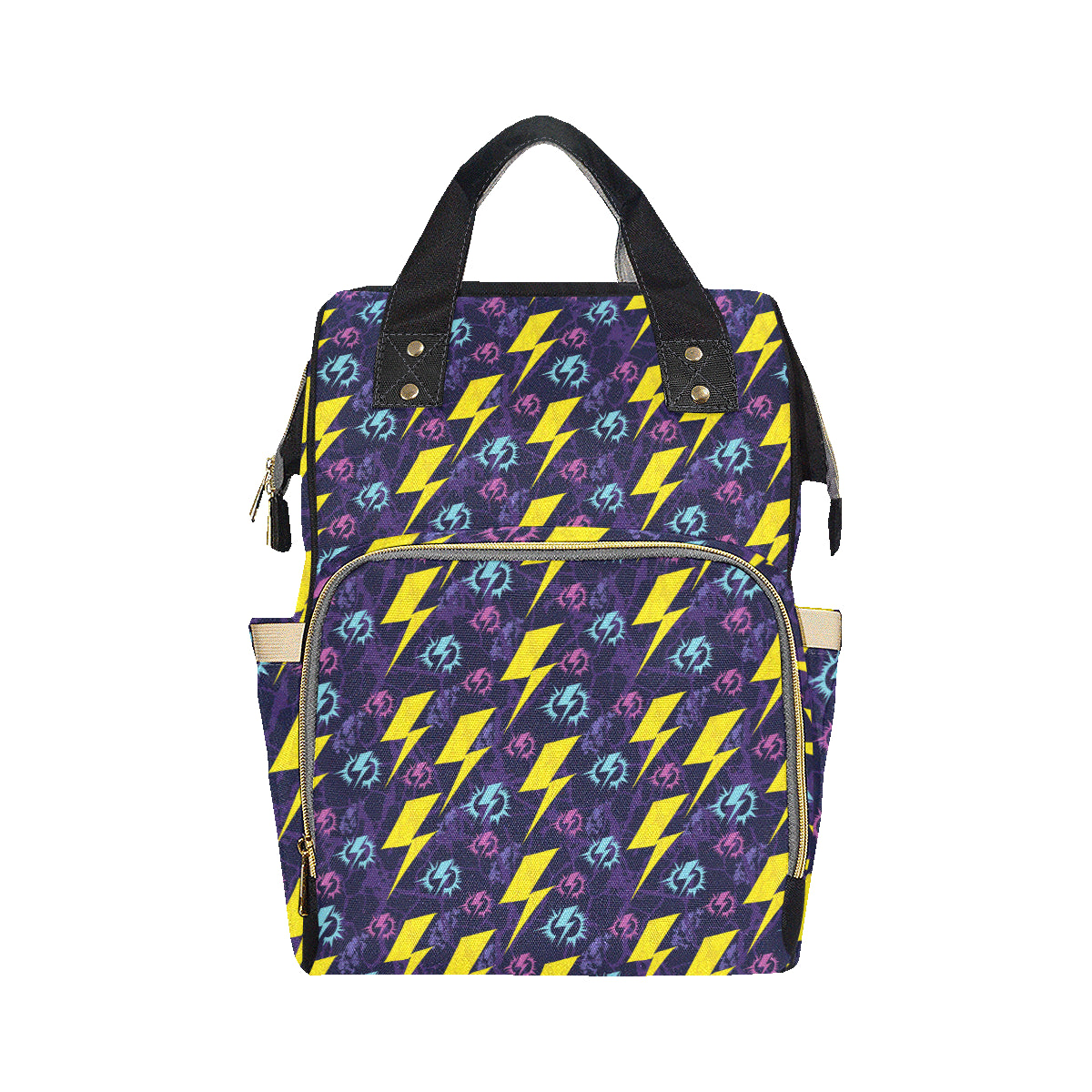 Lightning Thunder Pattern Print Design 01 Diaper Bag Backpack