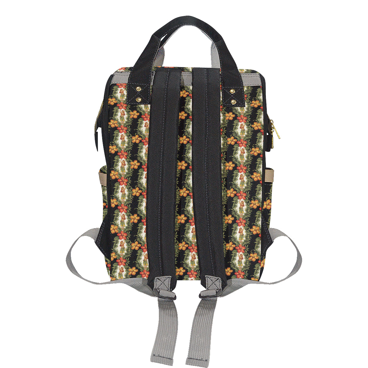 Hawaiian Flower Hula Hibiscus Print Diaper Bag Backpack