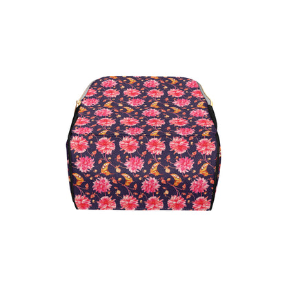 Dahlia Pattern Print Design DH03 Diaper Bag Backpack
