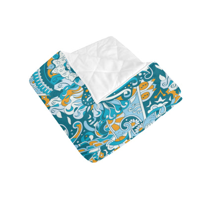 Funky Retro Pattern Print Design A03 Premium Quilt