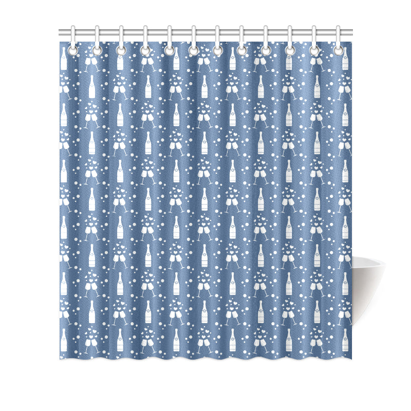 Champagne Pattern Print Design 05 Shower Curtain