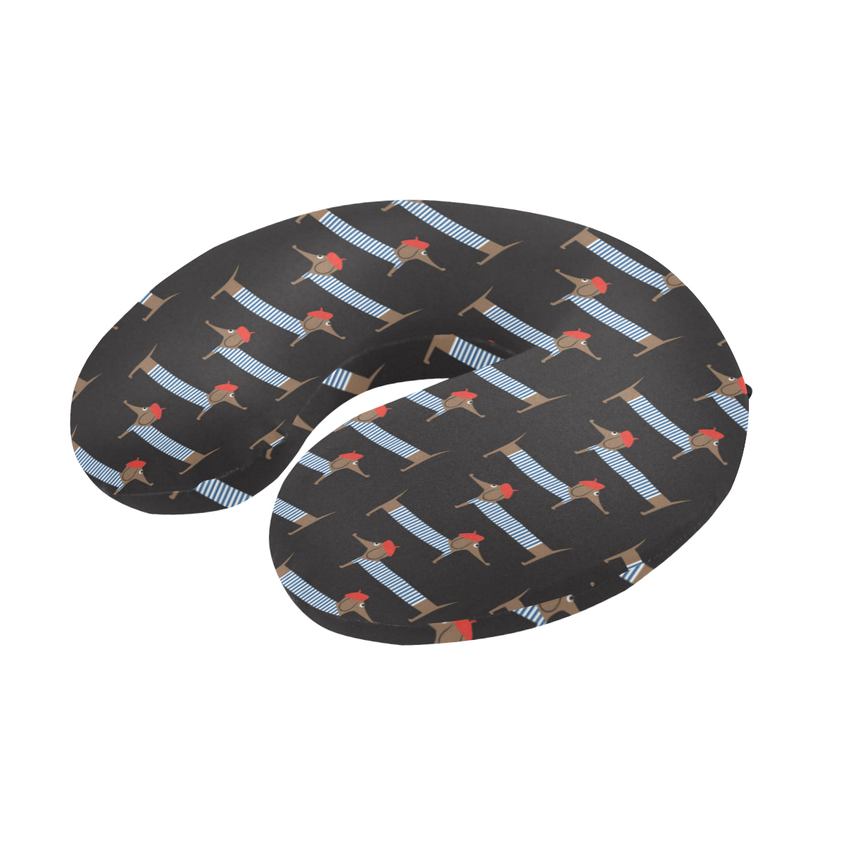 Dachshund Pattern Print Design 04 U-Shaped Travel Neck Pillow