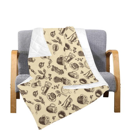 Coffee Pattern Print Design 05 Premium Quilt