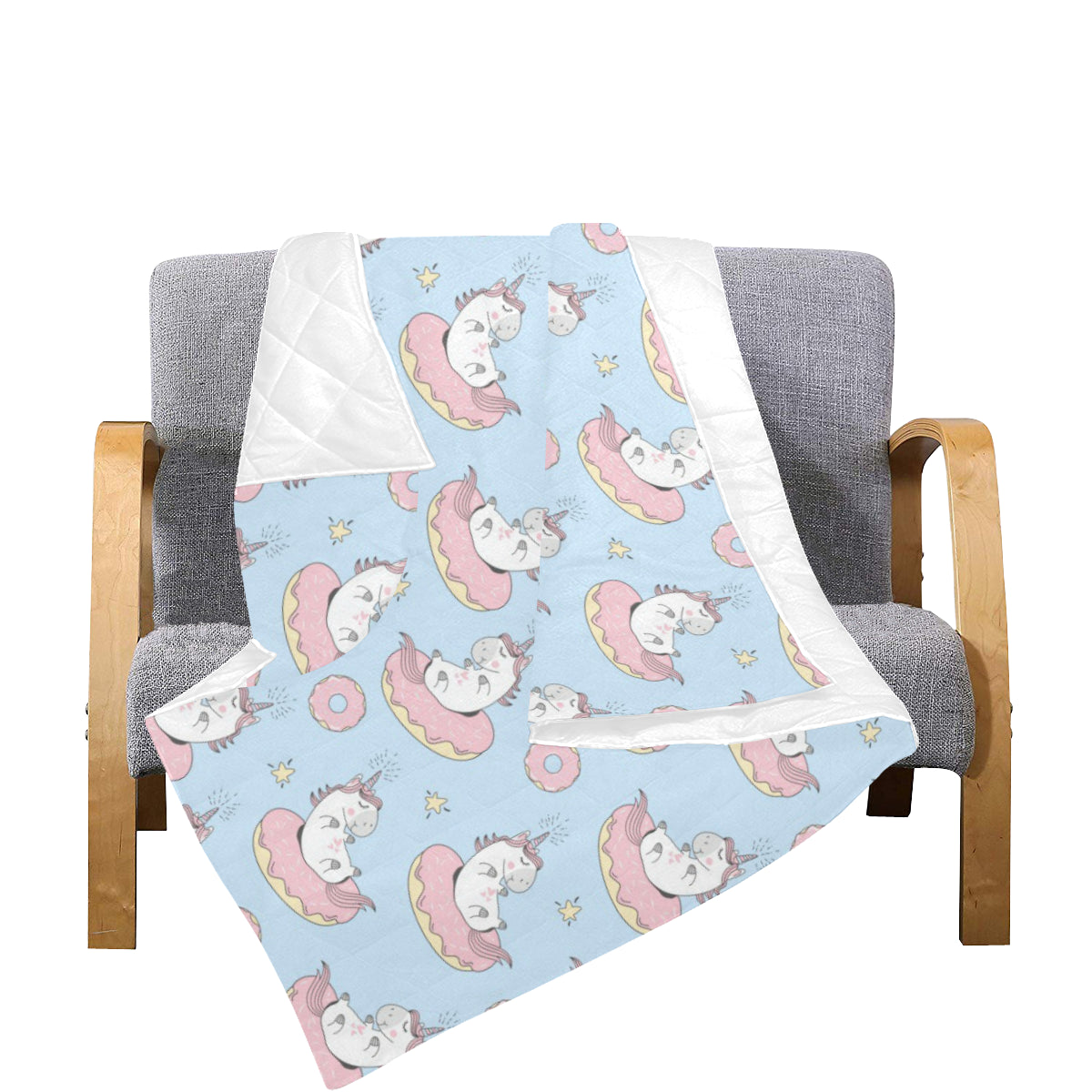 Donut Unicorn Pattern Print Design DN014 Premium Quilt