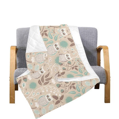 Owl Pattern Print Design A02 Premium Quilt