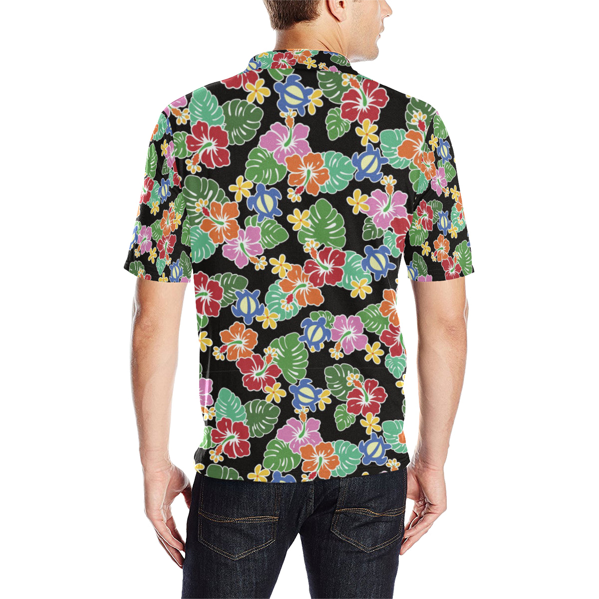 Hawaiian Themed Pattern Print Design H010 Men Polo Shirt