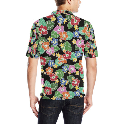 Hawaiian Themed Pattern Print Design H010 Men Polo Shirt