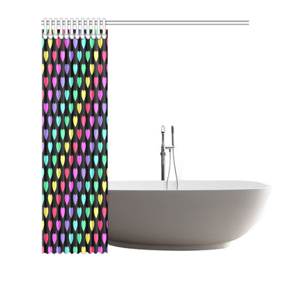 Heart Rainbow Pattern Print Design HE02 Shower Curtain