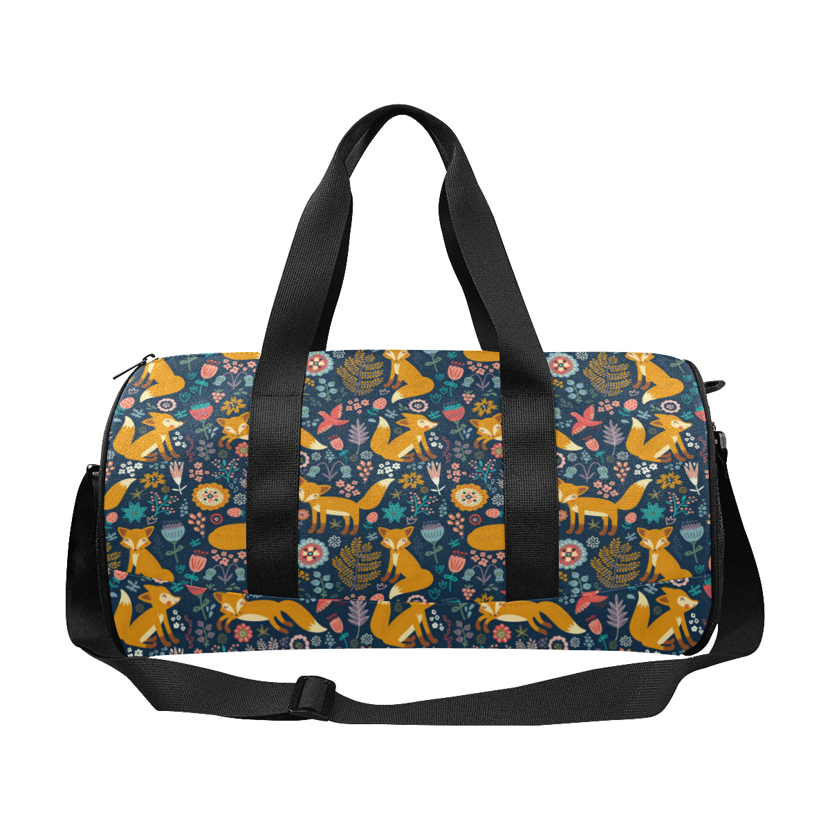 Fox Cute Jungle Print Pattern Travel Duffel Bags