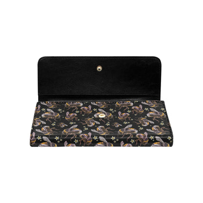 Bee Pattern Print Design 04 Women's Trifold Wallet