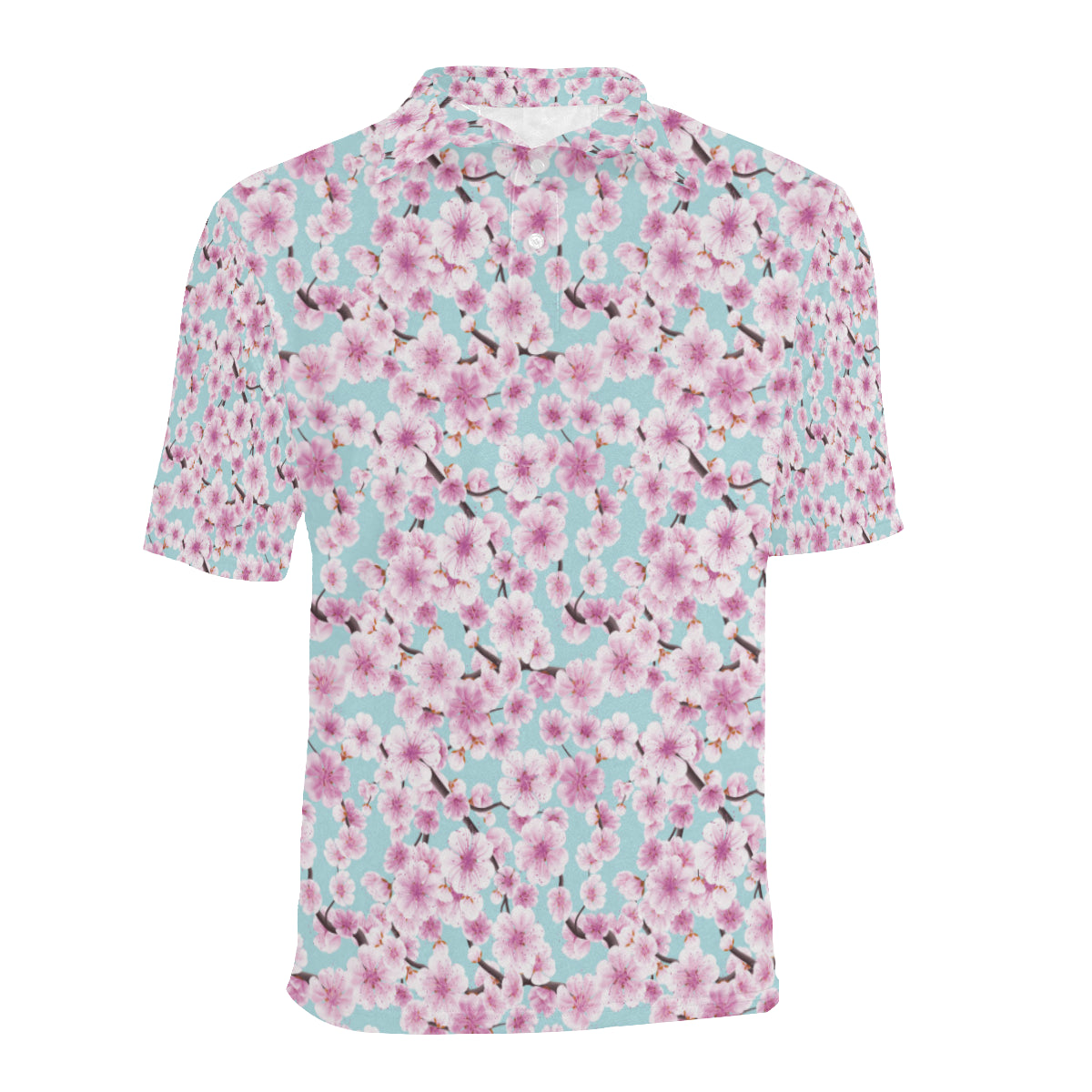 Cherry Blossom Pattern Print Design 01 Men Polo Shirt