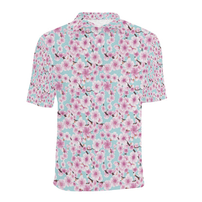 Cherry Blossom Pattern Print Design 01 Men Polo Shirt