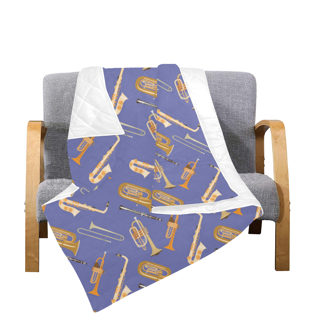 Trombone Pattern Print Design 02 Premium Quilt