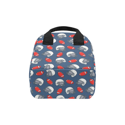 American Football Helmet Design Pattern Insulated Lunch Bag