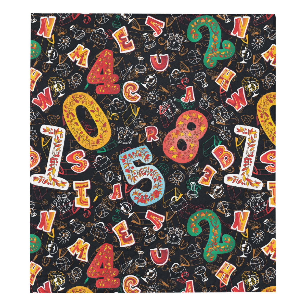 Number Pattern Print Design A03 Premium Quilt