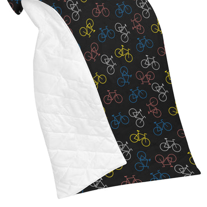 Bicycle Pattern Print Design 03 Premium Quilt