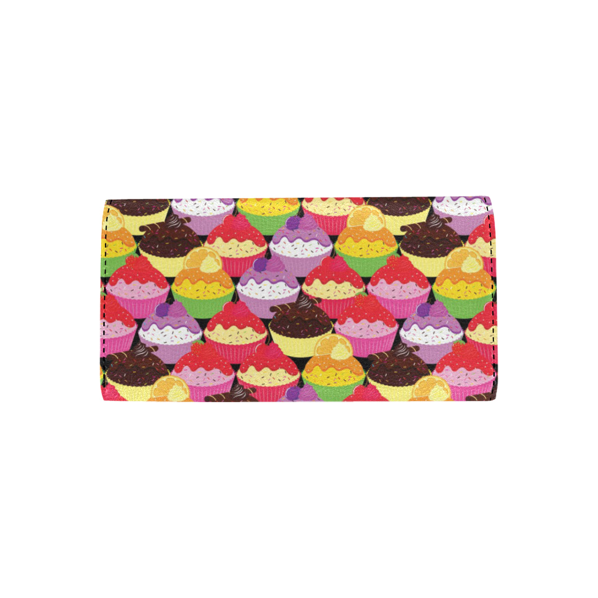 Cupcake Pattern Print Design CP02 Women's Trifold Wallet