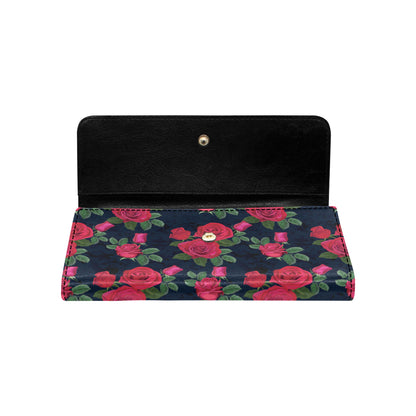 Rose Pattern Print Design A04 Women's Trifold Wallet