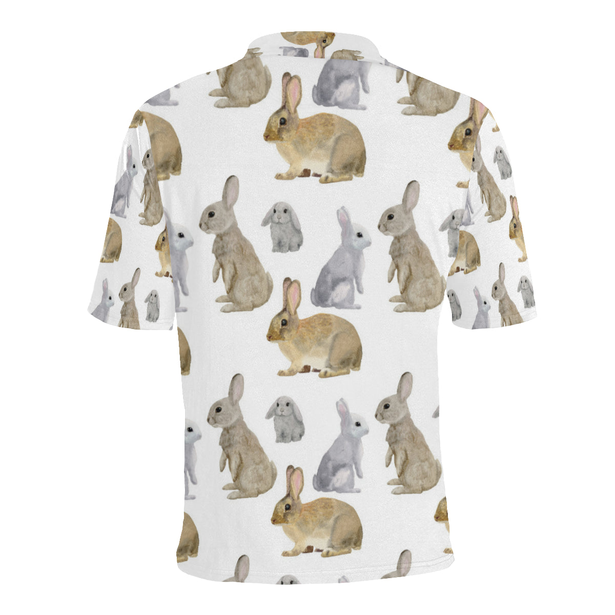 Rabbit Pattern Print Design 02 Men Polo Shirt