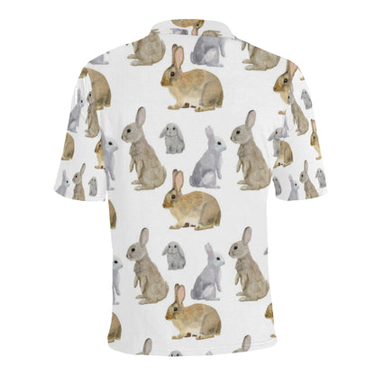 Rabbit Pattern Print Design 02 Men Polo Shirt