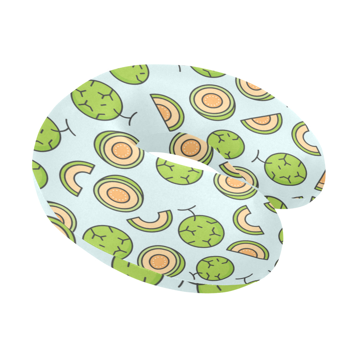 Cantaloupe Pattern Print Design 02 U-Shaped Travel Neck Pillow