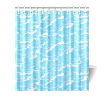 Ocean Wave Pattern Print Design A01 Shower Curtain