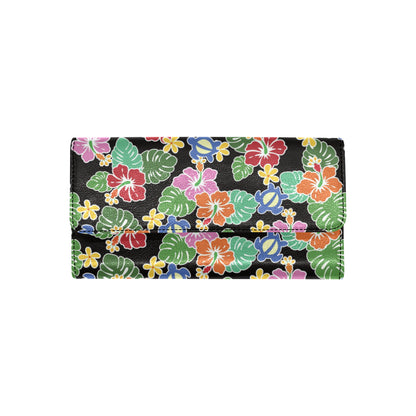 Hawaiian Themed Pattern Print Design H010 Women's Trifold Wallet