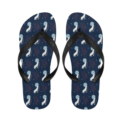 Wolf Moon Print Design LKS304 Flip Flops