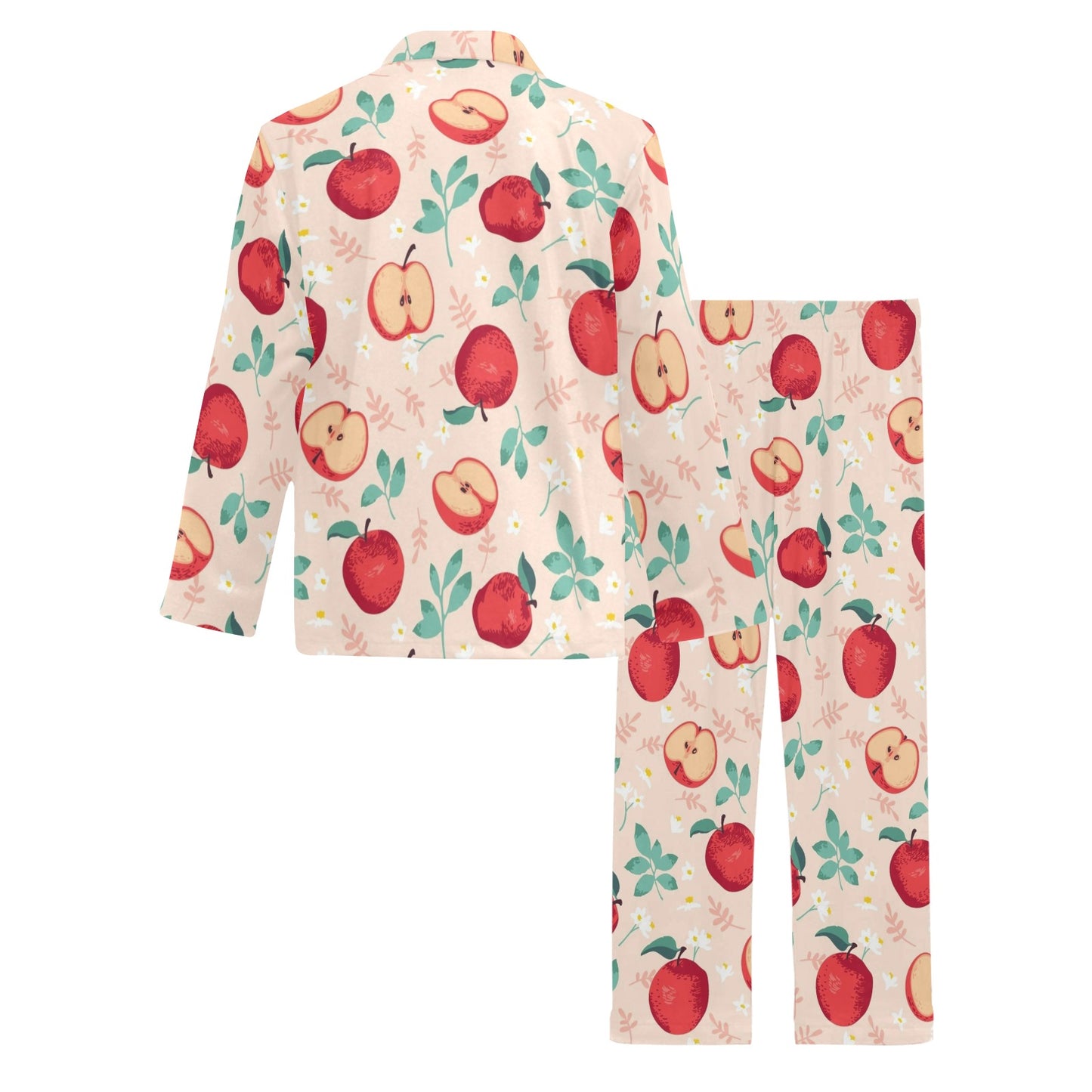 Apple Pattern Print Design AP06 Men's Long Pajama Set