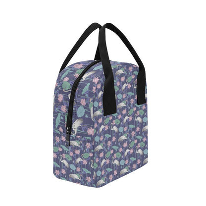 Water Lily Print Design LKS306 Insulated Lunch Bag