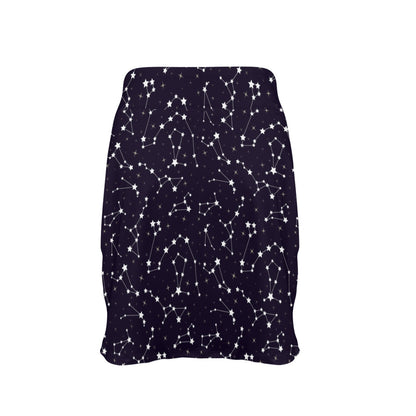 Zodiac Star Pattern Design Print 17" Golf & Pickleball Skort with Pockets